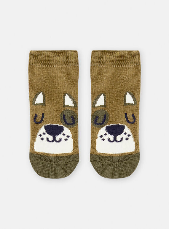 Green socks with dog design SYUJOCHOB3 / 23WI10M1SOQ633