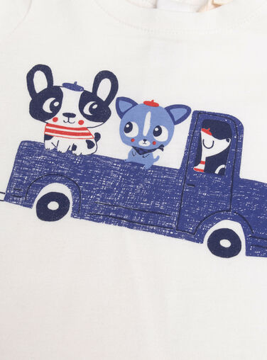 Baby boys' ecru t-shirt WUKATEE2 / 25SG1036TMLA002