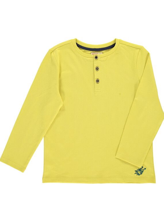 Boys' long-sleeved grandad collar T-shirt DOJOTUN2 / 18W90235D32605