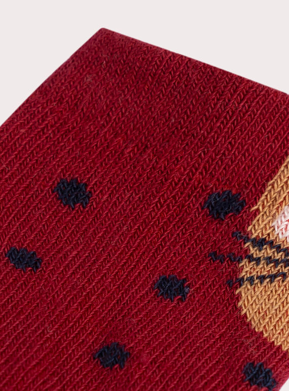 Animated red socks for baby girl VYIKOSOCK / 24WI09G3SOQ511