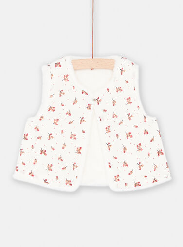 Baby Girl Ecru Faux Fur Cardigan SIWAYCAR / 23WG09S1CAR001