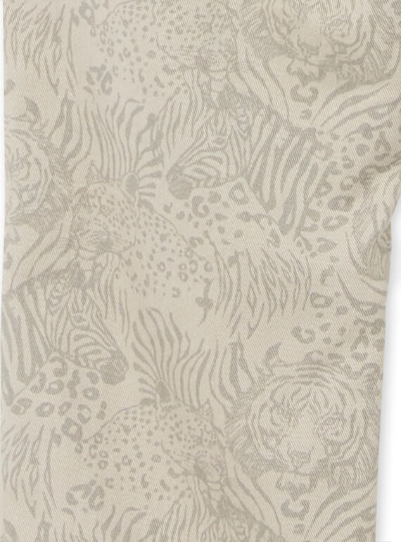 Grey cotton pants with wild animal print LOBLEPAN1 / 21S902J1PAN811