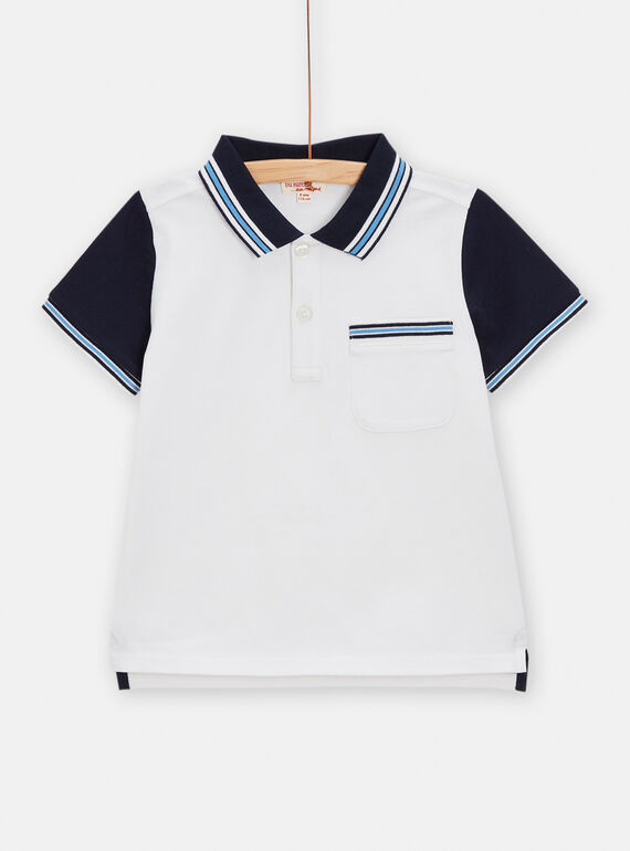 Boys short sleeve white polo shirt TOPOPOL / 24S902M1POL000