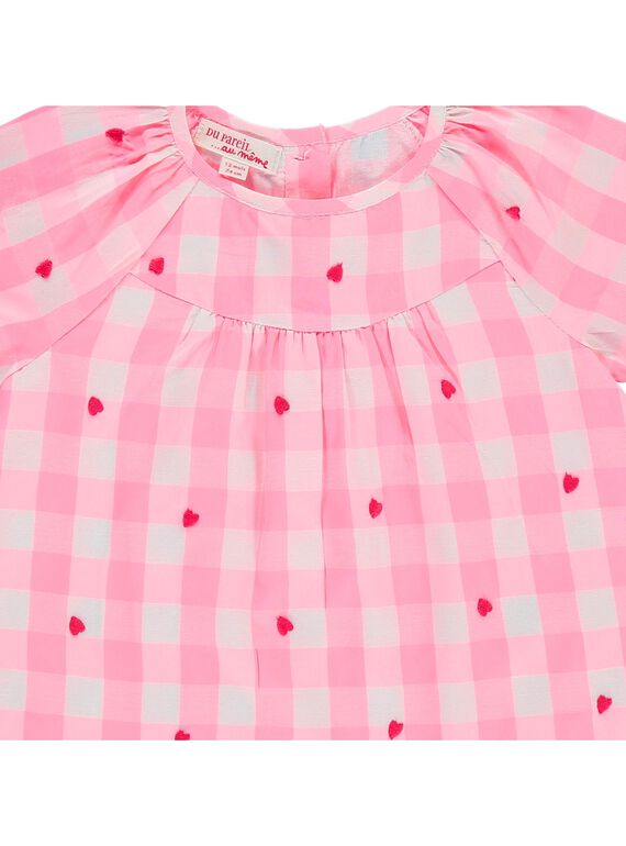 Baby girls' checked smock CIHOCHEM / 18SG09E1CHE099