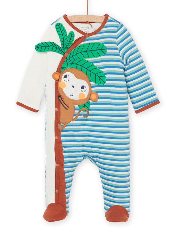 Monkey Stripe Print Sleep Suit REGAGRESIN / 23SH14D3GREA002