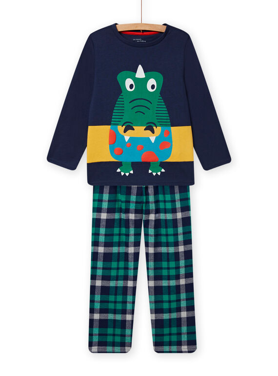 Midnight blue and green pajamas child boy NEGOPYJCRO / 22SH12G6PYJ705