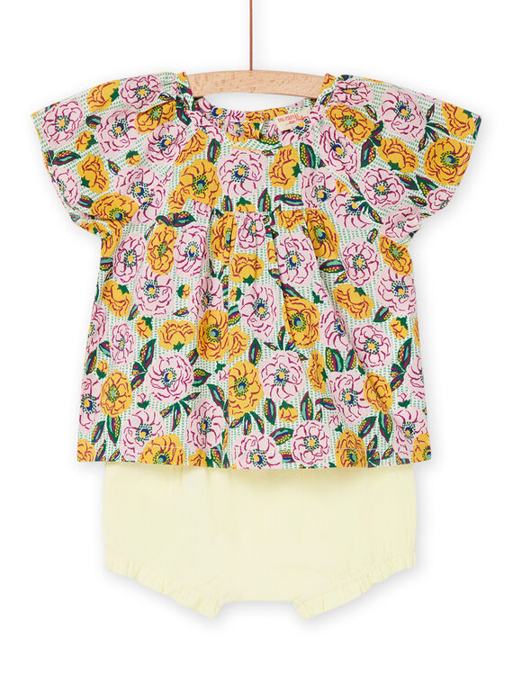 Off white and purple blouse and bloomer RIEXOENS / 23SG09V1ENS001