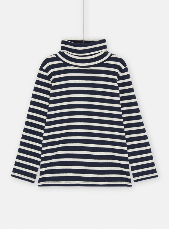 Boy's midnight blue and white stripe print undershirt SOJOSOUP3 / 23W902N2SPL705