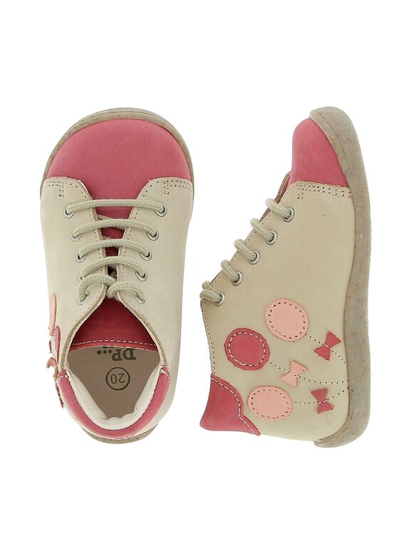 Girls' first step leather boots CBFBOTFUSH / 18SK37W3D0F304