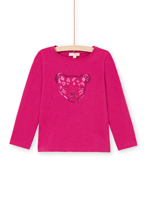 Dark pink t-shirt child girl MAJOYTEE7 / 21W90123TMLD312
