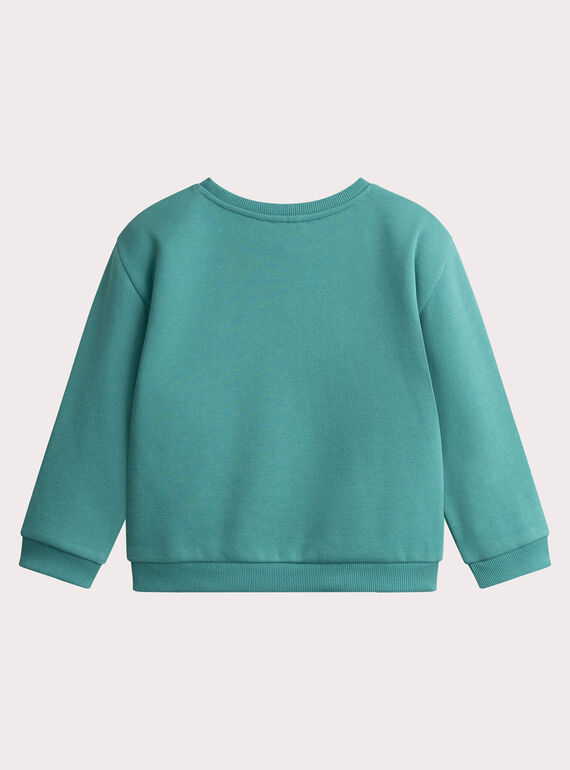 Blue green unicorn animation sweatshirt with sequins for girls  VAKLISWEA / 24W90141SWE215