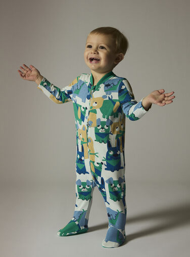 Baby boys' blue printed rompers WEGAGREMIX / 25SH1493GREC236