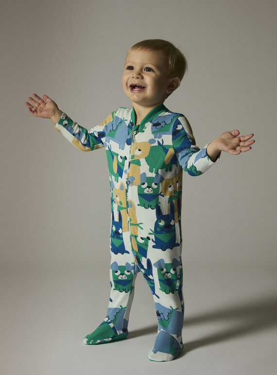 Baby boys' blue printed rompers WEGAGREMIX / 25SH1493GREC236