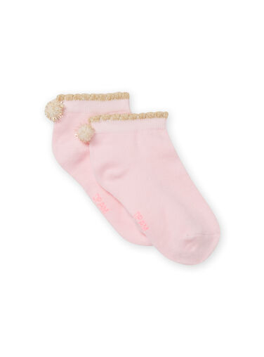 Child girl light pink socks with pompons NYAJOSCHO1A / 22SI0161SOQ321