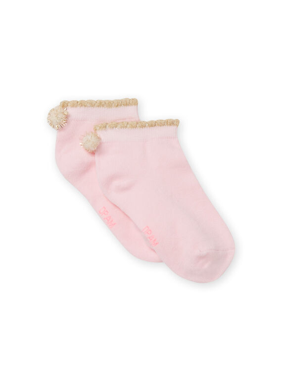 Child girl light pink socks with pompons NYAJOSCHO1A / 22SI0161SOQ321