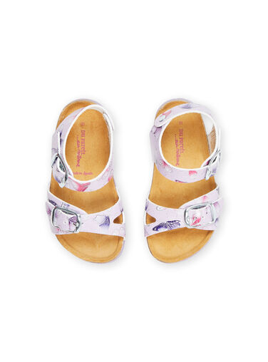 Purple leather sandals with butterfly print RINUPAPIL / 23KK3761SLB328