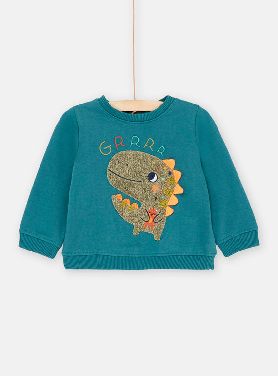 Baby Boy Dinosaur Animation Bottle Green Sweater SUVERSWE / 23WG10J1SWEG611