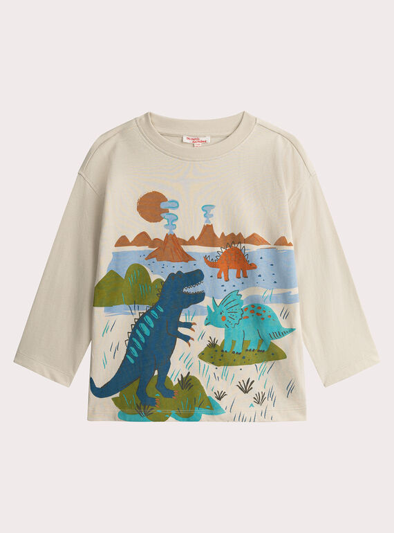 T-shirtWhite dinosaur animation for boy  VOKLITEE2 / 24W90241TML632