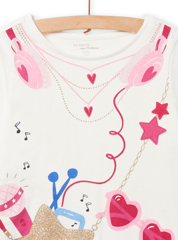 Child girl super-star pyjama set in ecru NEFAPYJSTA / 22SH11F2PYG001