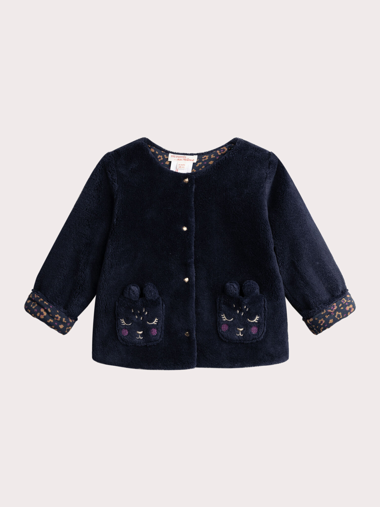 Reversible dark blue cardigan for baby girl buy online Knitwear Sweater DPAM International Website
