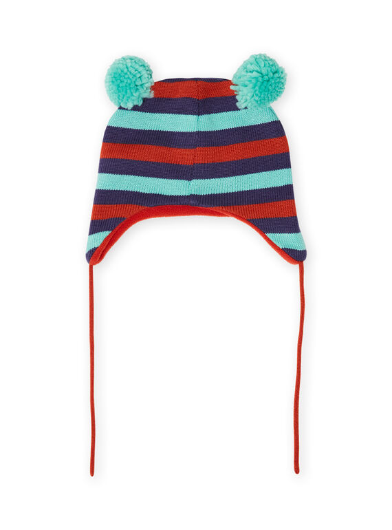 Baby boy stripes and pom-poms beanie MYUGROBON / 21WI1054BONC234