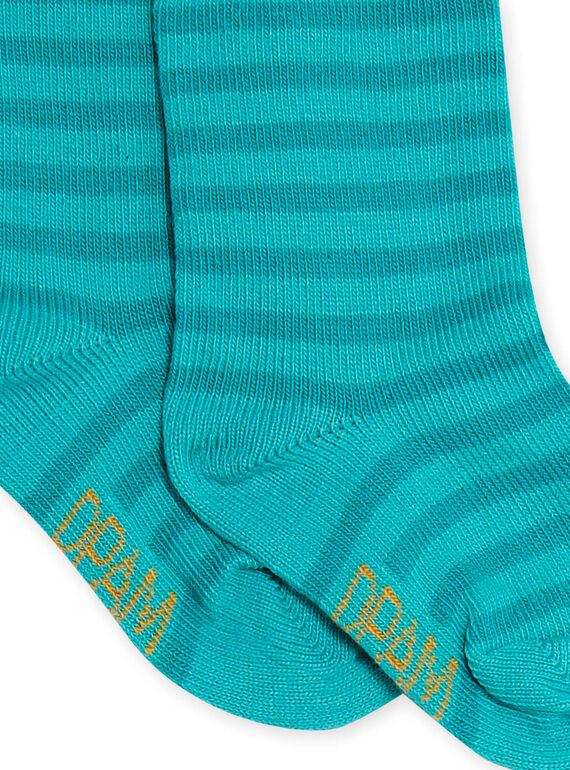 Baby boy turquoise striped socks NYUJOCHOR3 / 22SI1066SOQ202