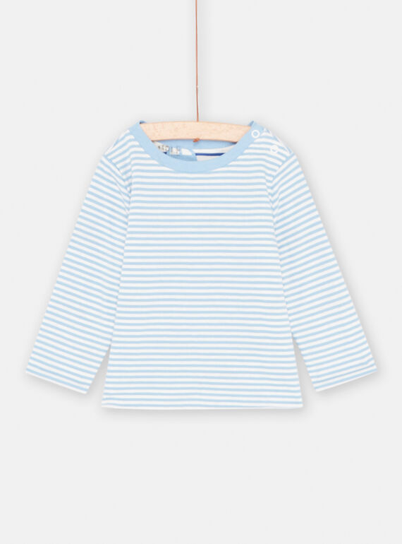 Baby Boy Light Blue & White Reversible T-Shirt SUFORTEE1 / 23WG10K2TML632