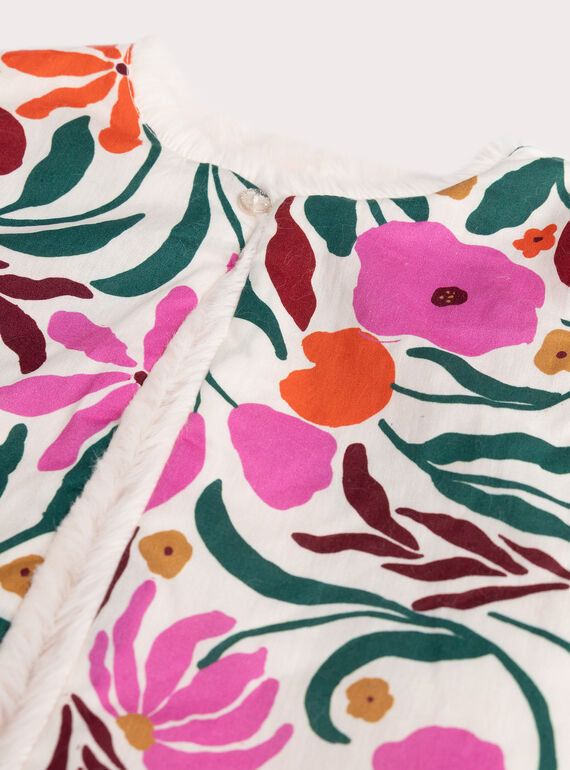 Reversible sleeveless ecru vest for girls  VAKOCAR2 / 24W90132CAR114