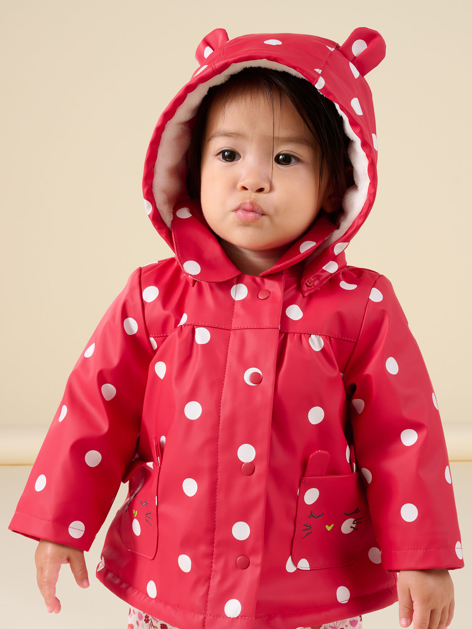 Polka dot raincoat hot sale