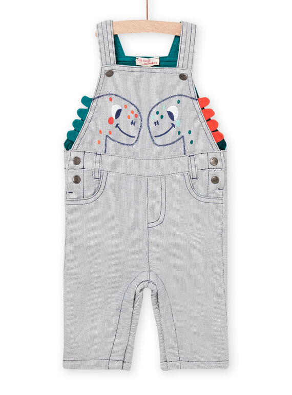 Dungarees with fine stripes and dinosaur animation PUPRISAL2 / 22WG10P1SALC203