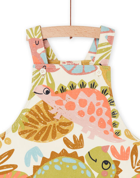 Dark ecru overalls with dinosaur print RUMAGSAC / 23SG10T1SAC003