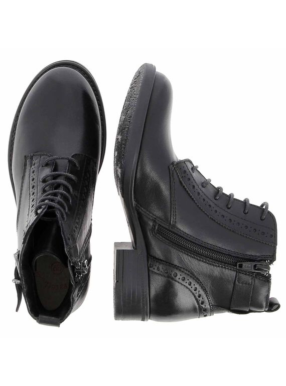 Girls' leather boots DFBOOTISSA / 18WK35T9D0D090