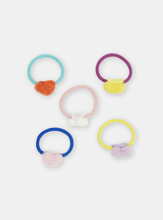 5 multicolored elastics for girls SYAJOELA10 / 23WI0188ELA099