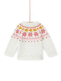 Baby girl ecru knitted cardigan MISAUCAR2 / 21WG09P2CAR001