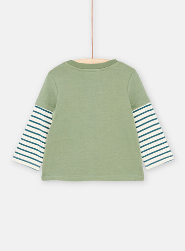 Baby boy's lime-green dinosaur T-shirt SUVERTEE2 / 23WG10J2TMLG619