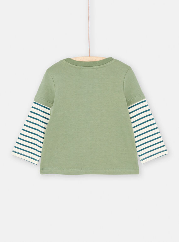 Baby boy's lime-green dinosaur T-shirt SUVERTEE2 / 23WG10J2TMLG619