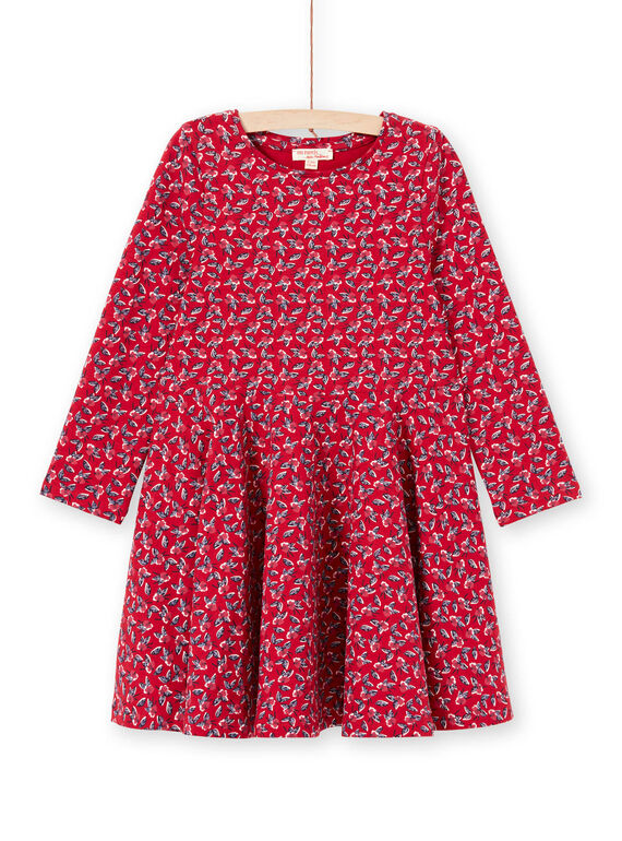 Red dress with flowery print for baby girl MAMIXROB3 / 21W901J1ROB511