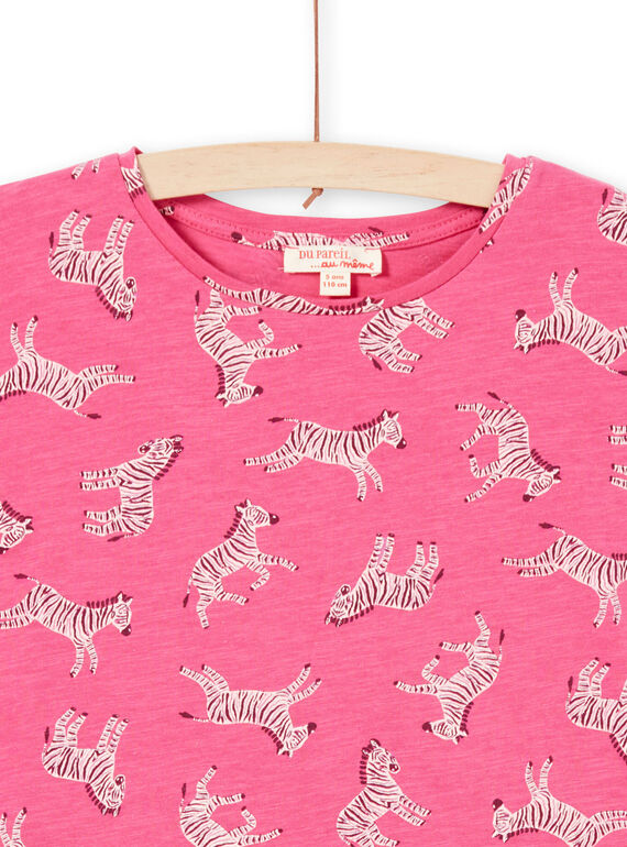 Girl's zebra print short sleeve t-shirt LAJOTI8 / 21S901FBD31030