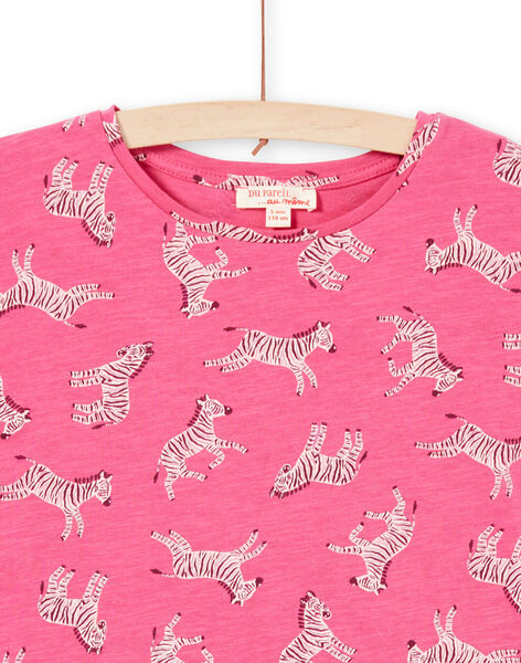 Girl's zebra print short sleeve t-shirt LAJOTI8 / 21S901FBD31030