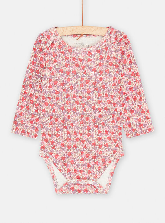 Off white bodysuit with floral print SEFIBODROSE / 23WH1372BDL001