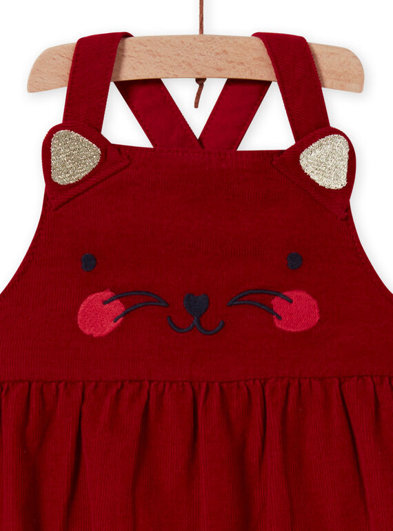 Baby Girl Red Velvet Cat Dress MIMIXROB2 / 21WG09J3ROB511
