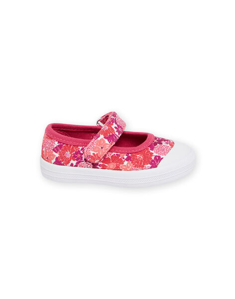 Pink floral print baby girl pumps NITOILAOP / 22KK3791D17030