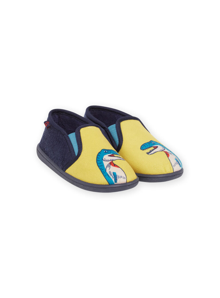 Child boy's yellow and midnight blue dinosaur slippers NOPANTDINO / 22KK3623D0B010