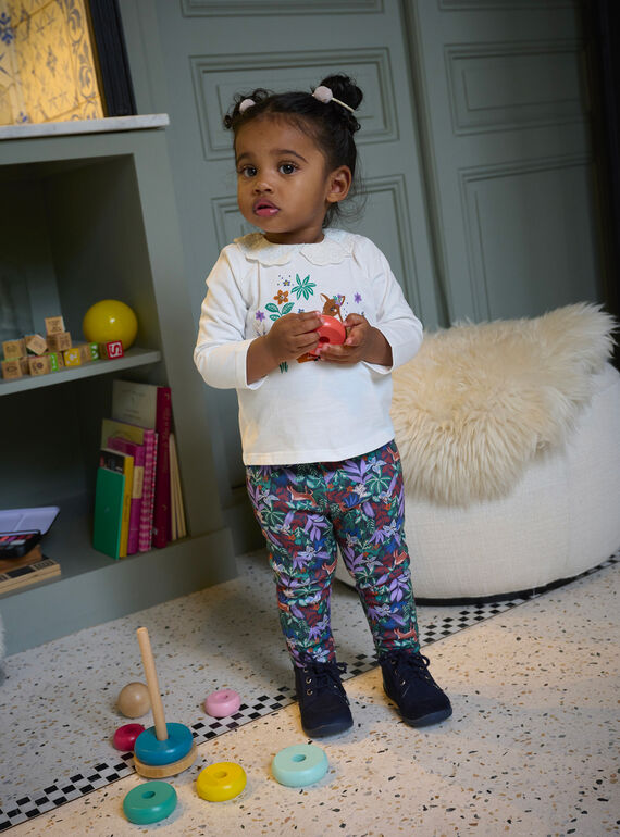 Baby girl soft and comfortable multicolored pants SIKHOPAN / 23WG09Q1PANC243