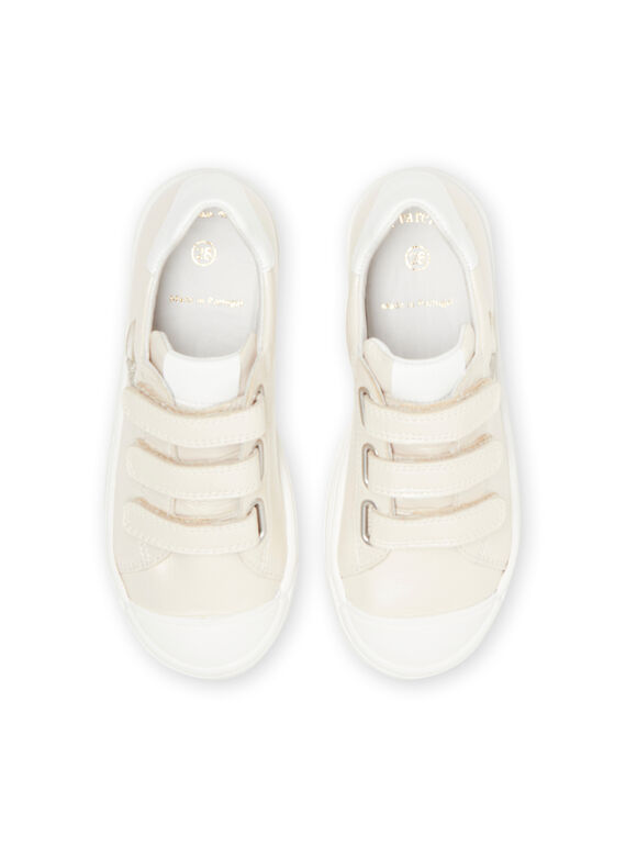 Gold sneakers with heart motif child girl NABASOLIVIA / 22KK3536D3F080