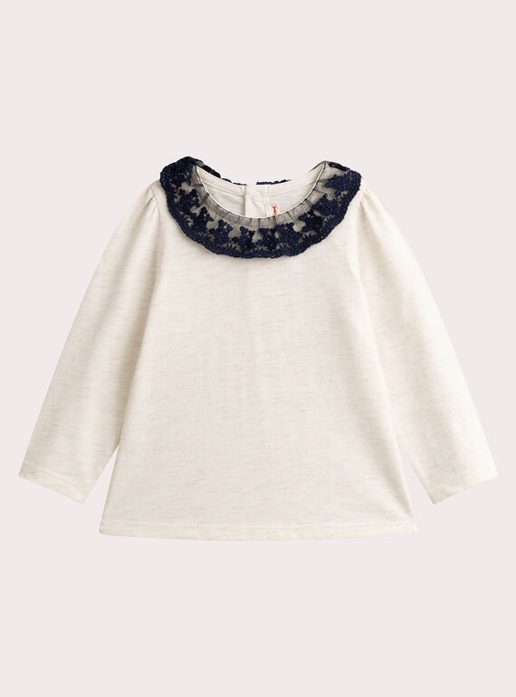 Beige long-sleeved bra for baby girl VIKOBRA2 / 24WG0932BRAA011