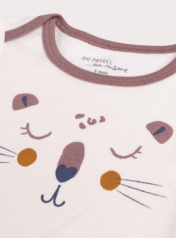 Set of 2 body manChes longgues with panther print for baby girl  VEFIBODPAN / 24WH1383BDLD305