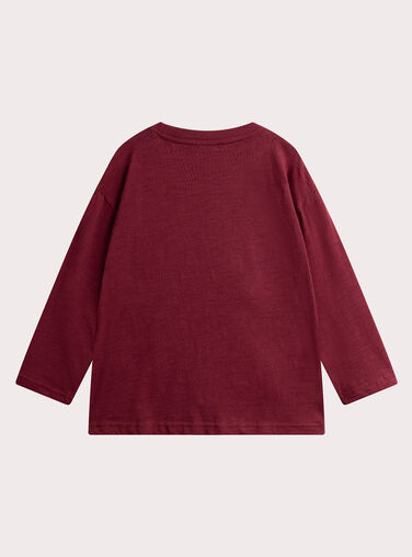 Burgundy rugby animation T-shirt for boys  VOKOTEE3 / 24W90232TML503