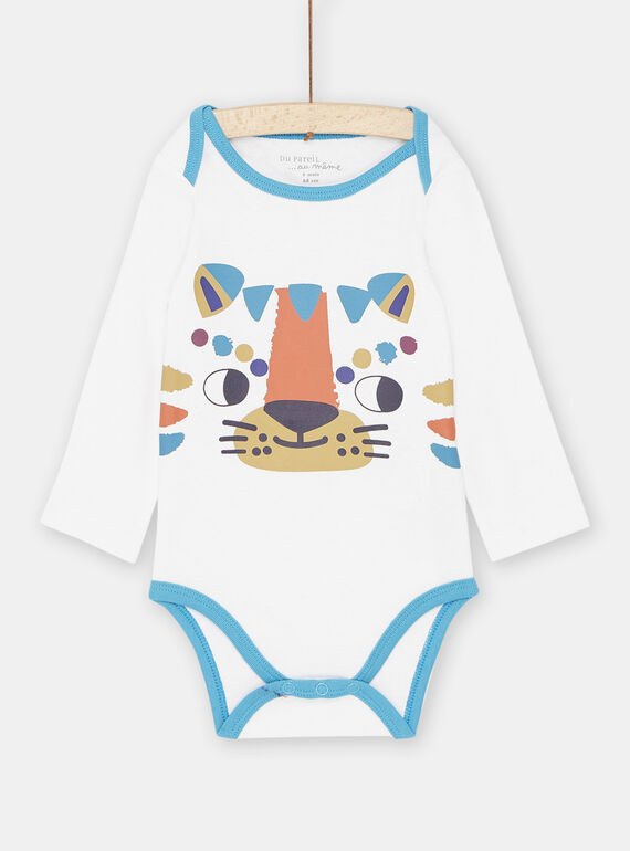 Baby Boy White Tiger Bodysuit SEGABODTIG / 23WH1463BDL000