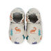 Soft leather slippers with dinosaur print